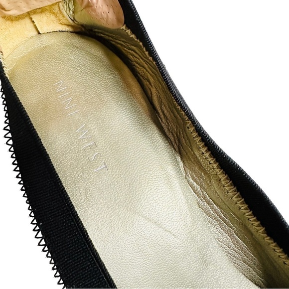 Nine West TrueBlenr Leather Upper Block Heel Pump Black & White Size 7M - Picture 8 of 10